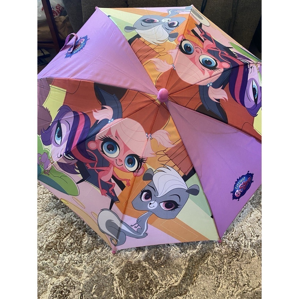 LPS Littlest Pet Shop YOUTH Kids Purple Puppy Umbrella 2014 Collectible